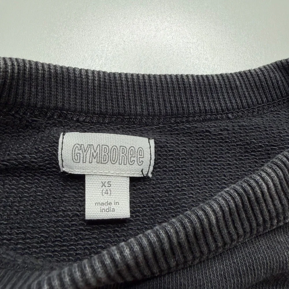 GYMBOREE Sweatshirt Black Save Our Surf Rainbow Graphic Boy's XS Size 4 Play